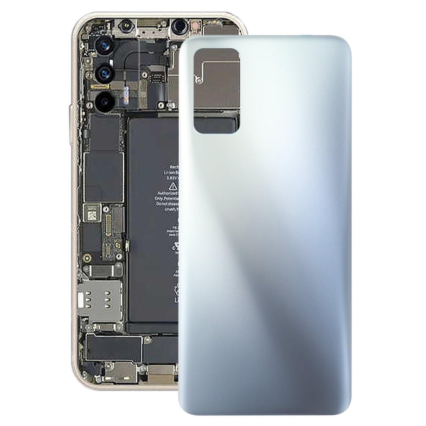 For OPPO Realme V15 / Realme X7 (India) RMX3029 Battery Back Cover (Silver)