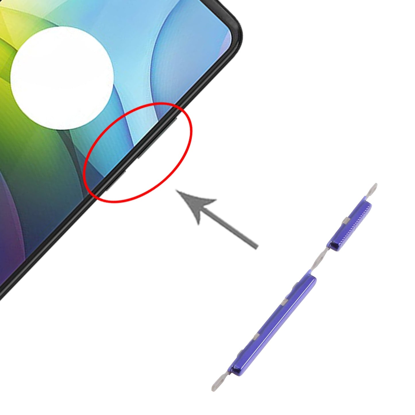 Power Button and Volume Control Button for Motorola Moto G9 Power (Purple)