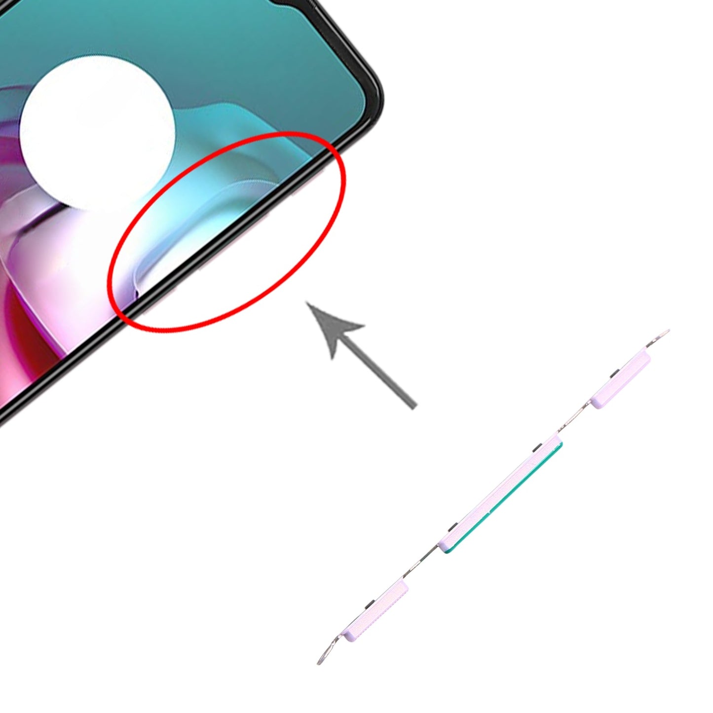 Power Button and Volume Control Button for Motorola Moto G30 XT2129-2 PAML0000IN (Pink)