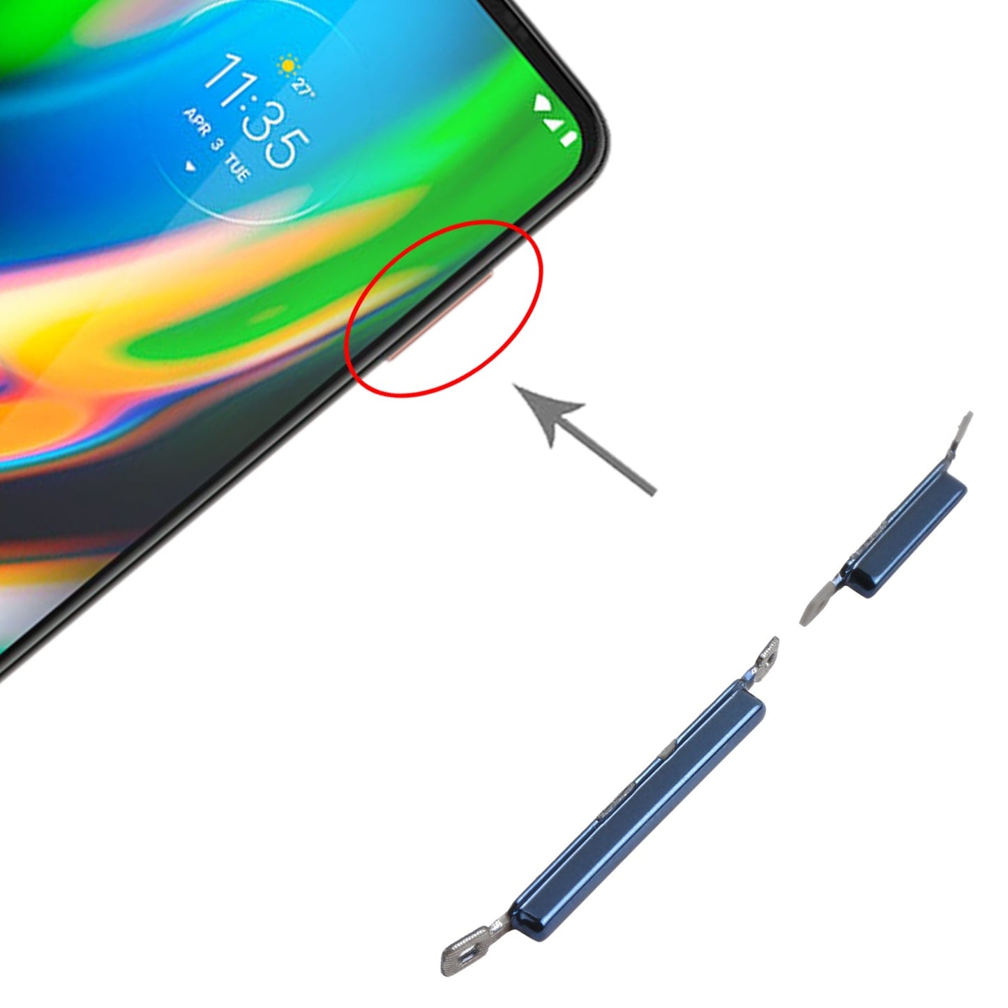 Power Button and Volume Control Button for Motorola Moto G9 Plus XT2087-1 (Black)