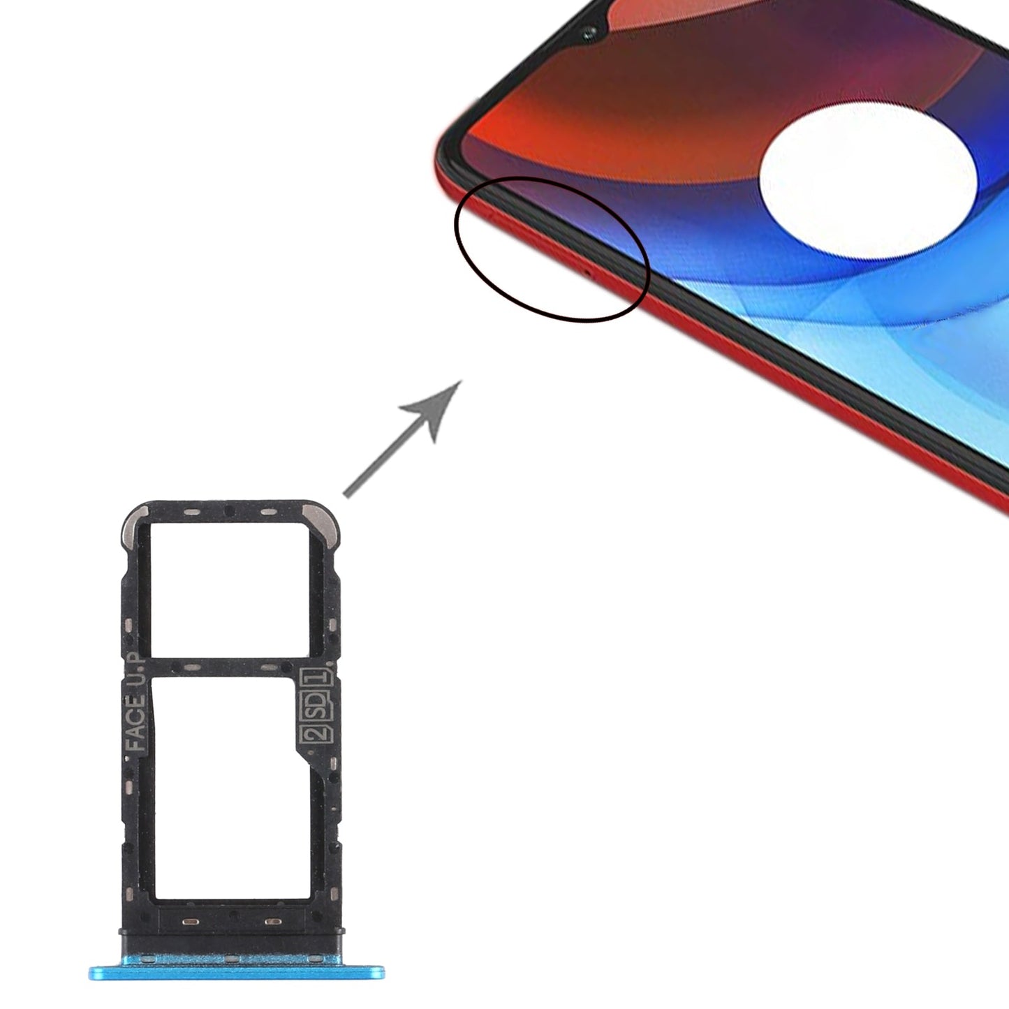 SIM Card Tray + SIM Card Tray / Micro SD Card Tray for Motorola Moto E7 Power PAMH0001IN PAMH0010IN PAMH0019IN (Blue)