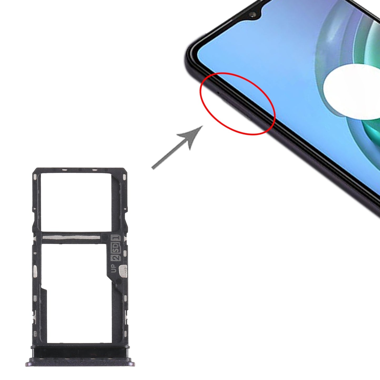 SIM Card Tray + SIM Card Tray / Micro SD Card Tray for Motorola Moto G10 XT2127-2 (Black)