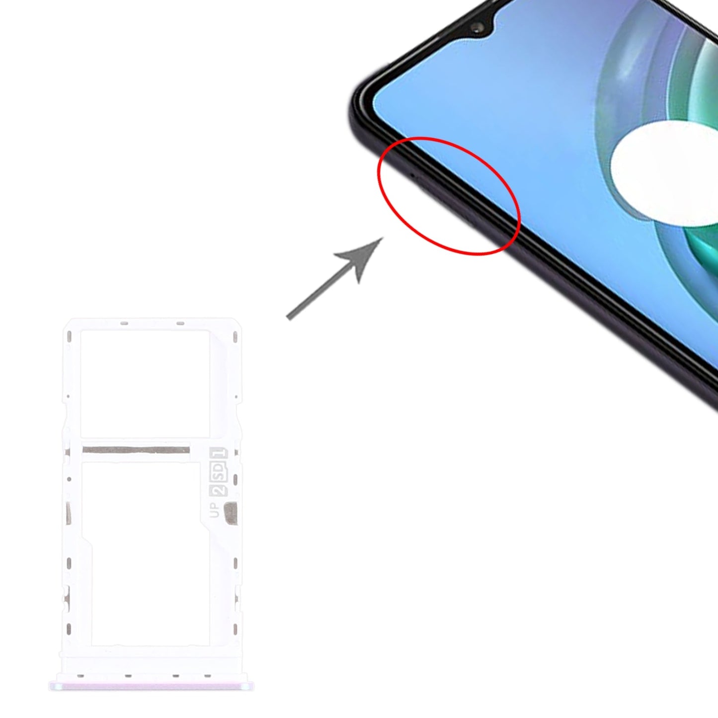 SIM Card Tray + SIM Card Tray / Micro SD Card Tray for Motorola Moto G10 XT2127-2 (Silver)