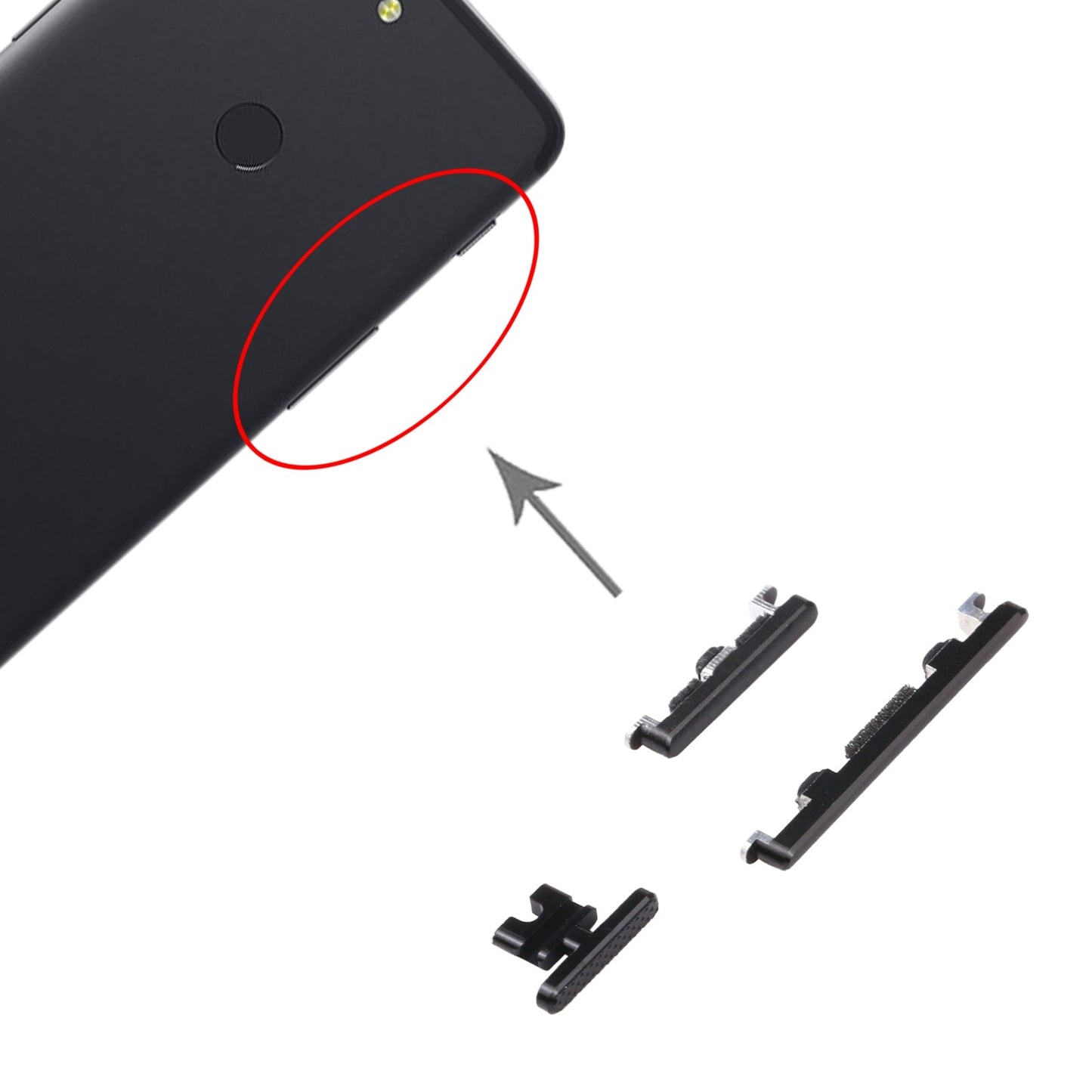 For OnePlus 5T / 5 Power Button and Volume Control Button (Black)