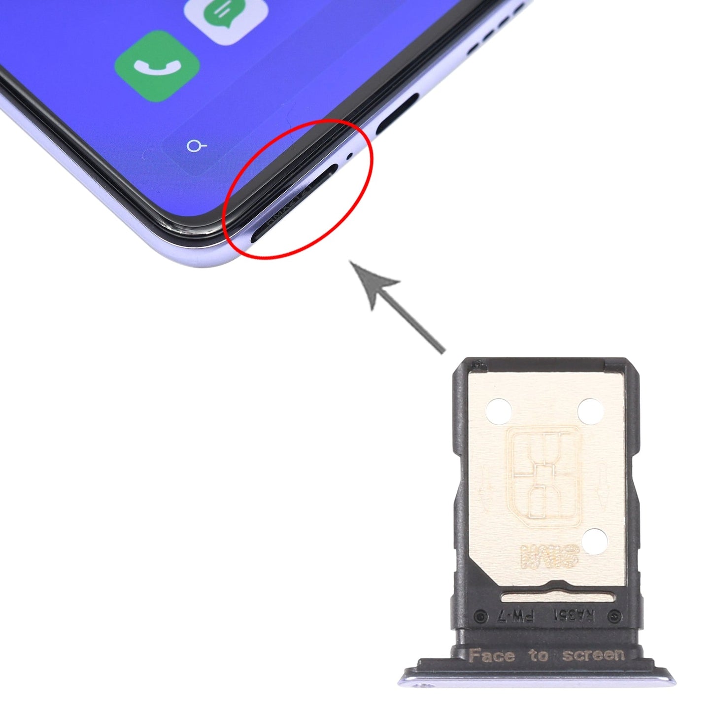 For OPPO Realme X7 Pro SIM Card Tray + SIM Card Tray (Purple)