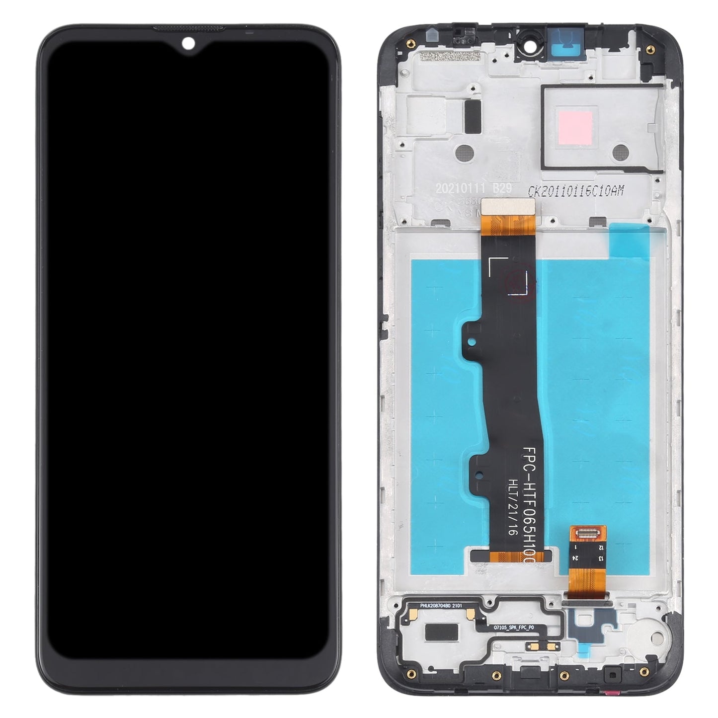 TFT LCD Screen for Motorola Moto E7 Power PAMH0001IN PAMH0010IN PAMH0019IN Digitizer Full Assembly with Frame (Black)