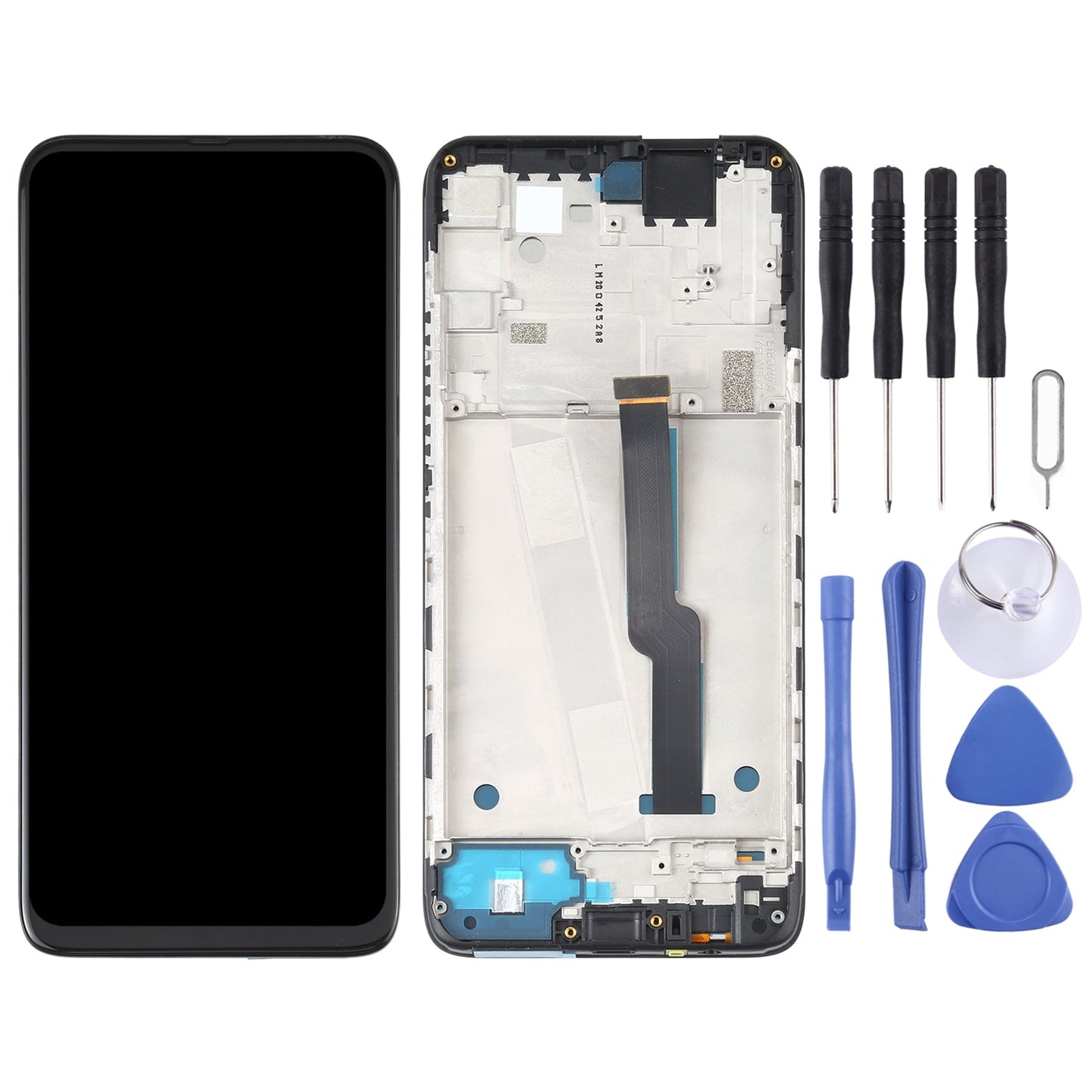TFT LCD Screen for Motorola One Fusion+ PAKF0002IN Digitizer Full Assembly with Frame (Black)