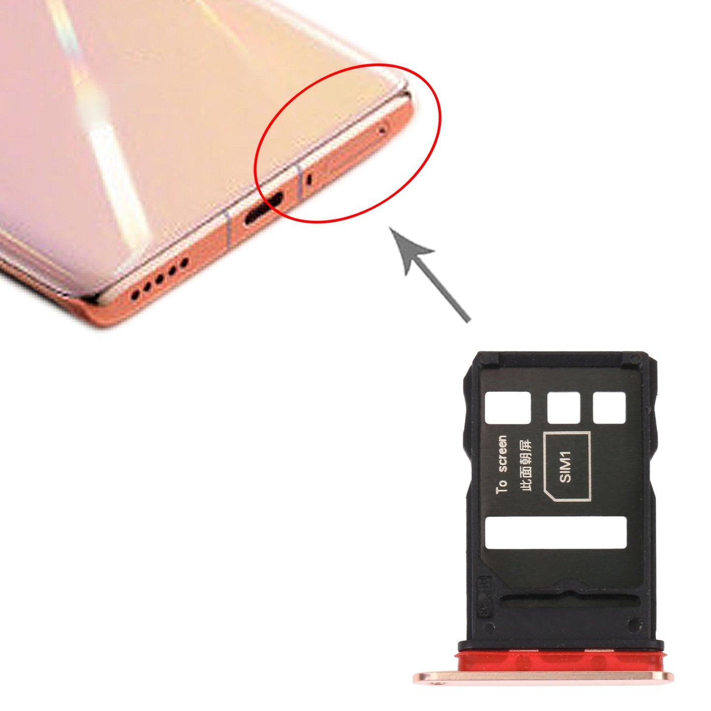 SIM Card Tray + SIM Card Tray for Honor V40 5G(Gold)