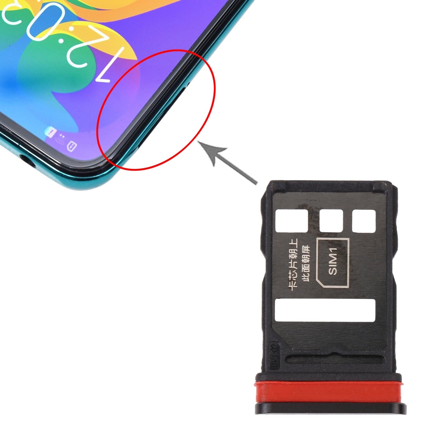 SIM Card Tray + SIM Card Tray for Honor Play4 Pro (Black)