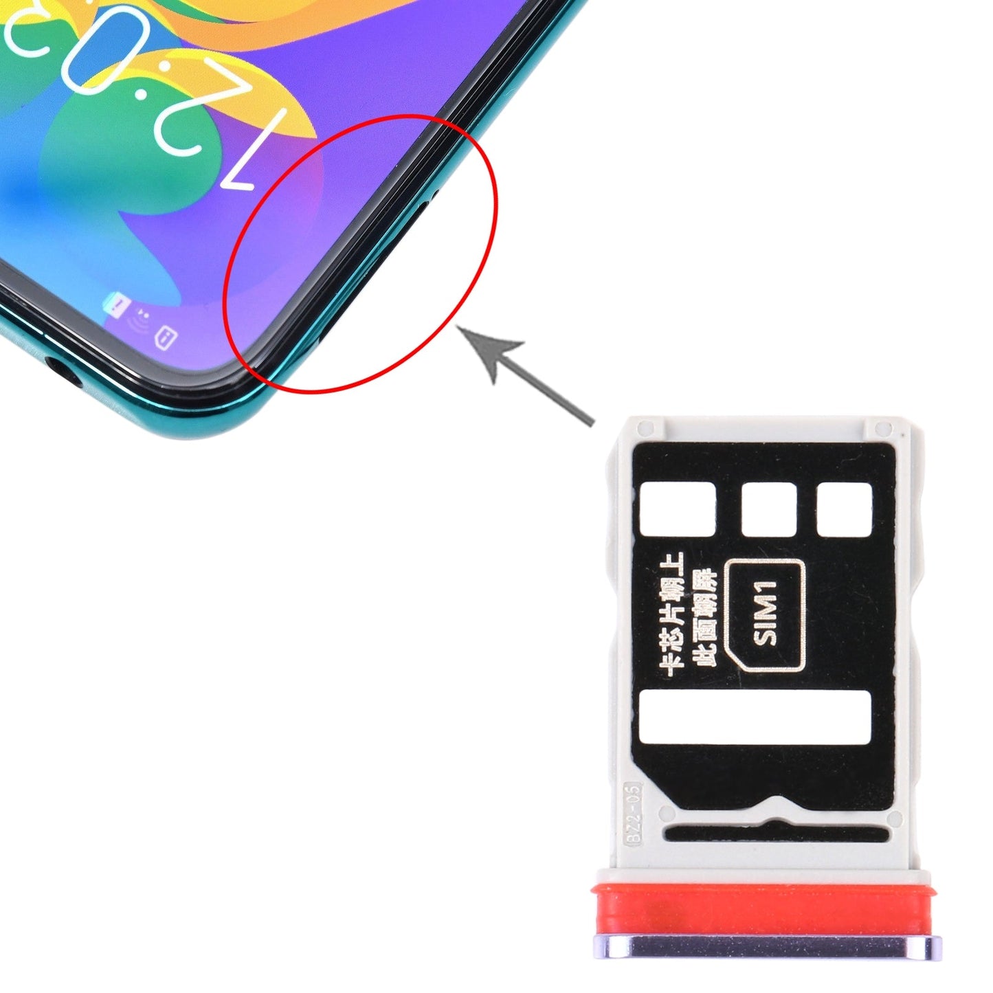 SIM Card Tray + SIM Card Tray for Honor Play4 Pro (Purple)