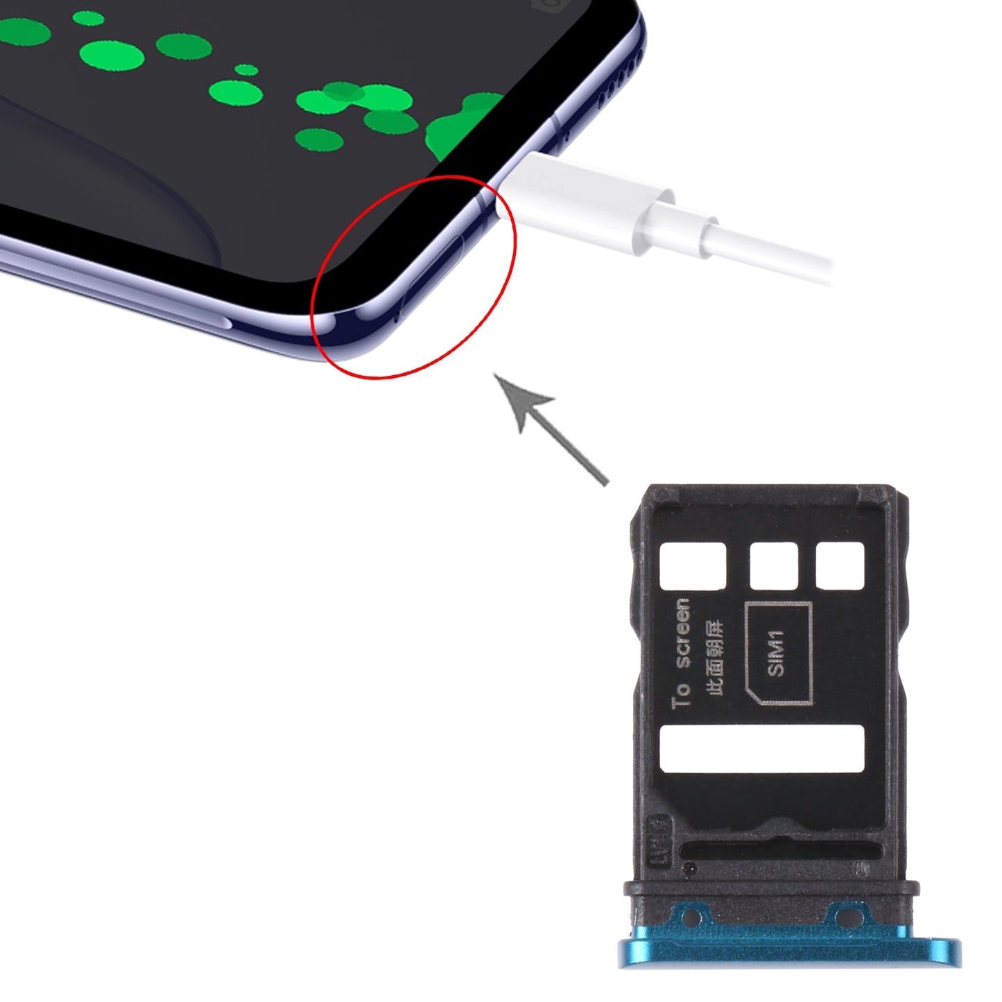 SIM Card Tray + SIM Card Tray for Huawei Nova 7 5G (Green)