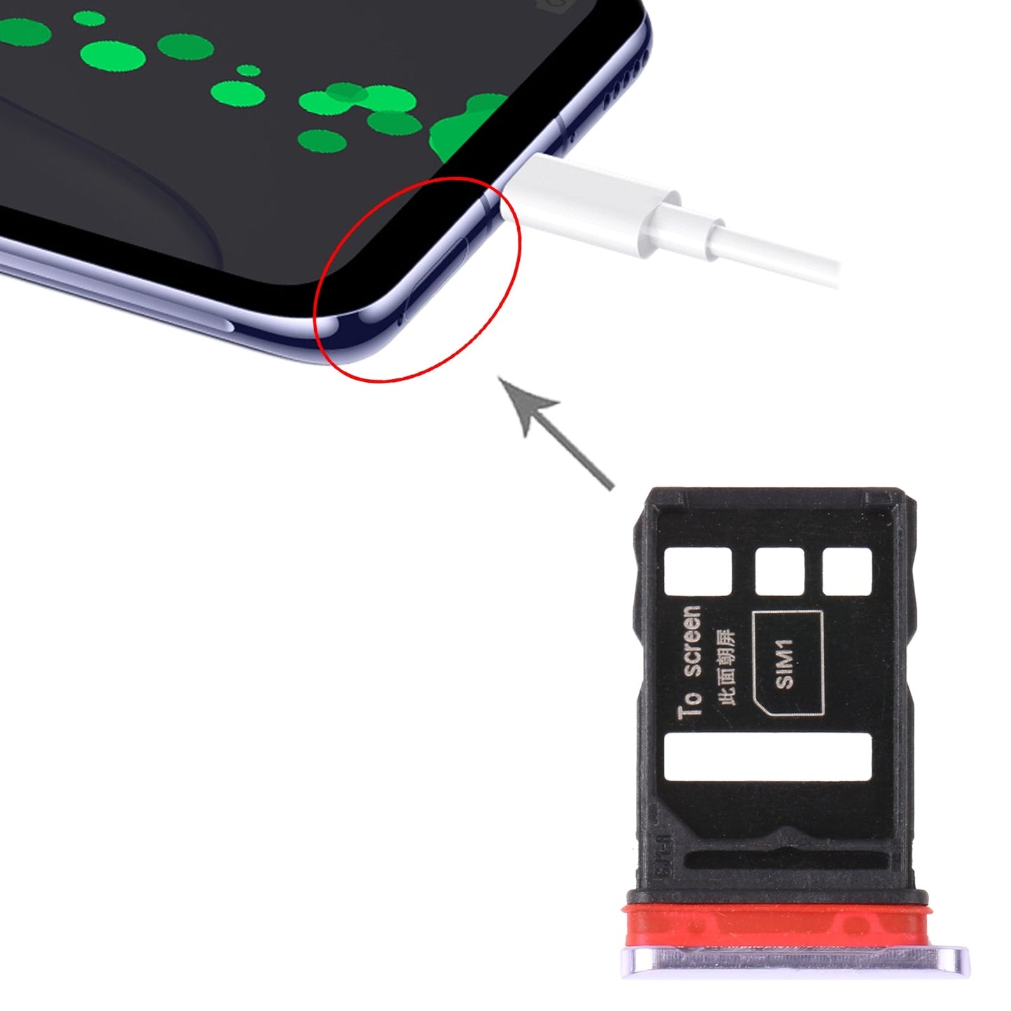 SIM Card Tray + SIM Card Tray for Huawei Nova 7 5G (Silver)