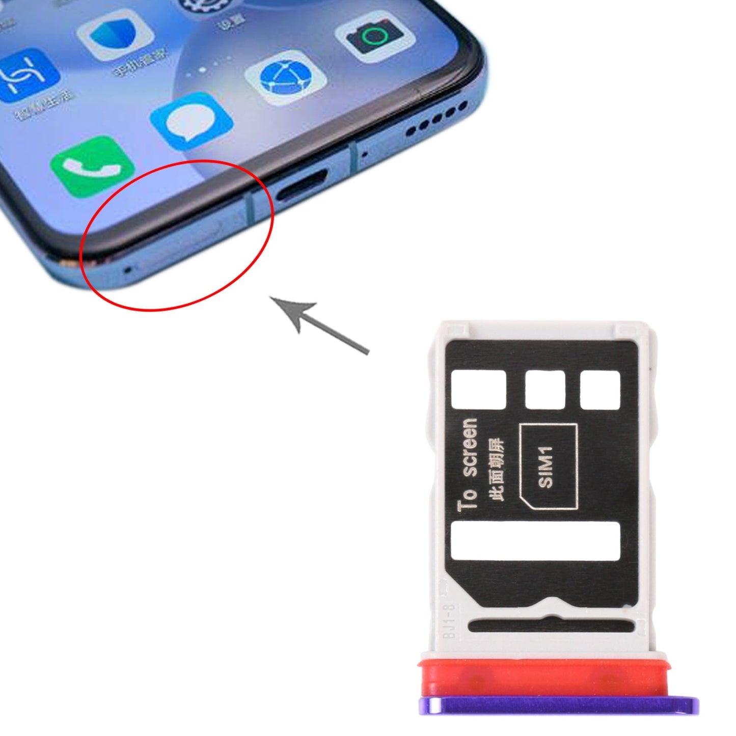 SIM Card Tray + SIM Card Tray for Honor 30 (Purple)
