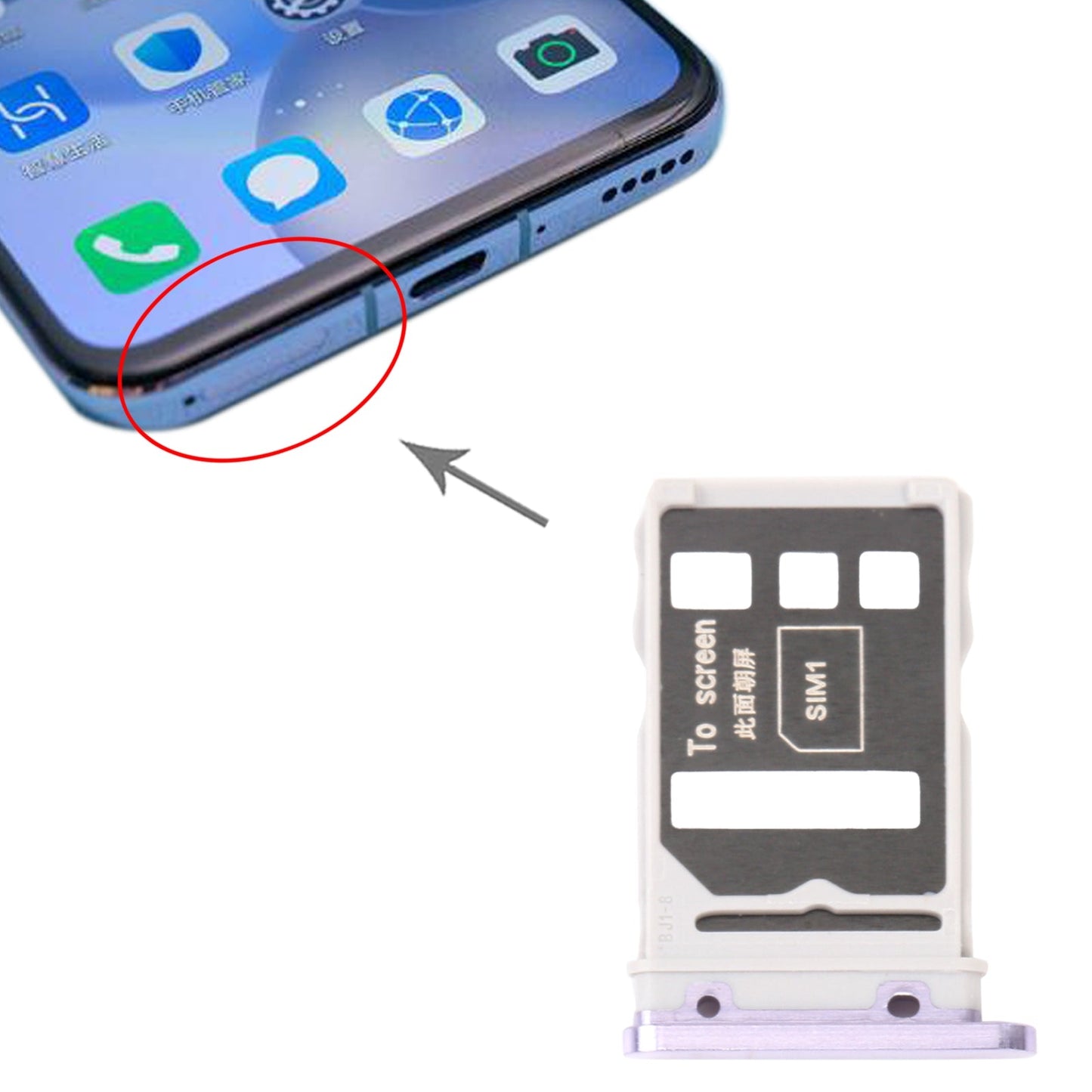 SIM Card Tray + SIM Card Tray for Honor 30 (Space Silver)