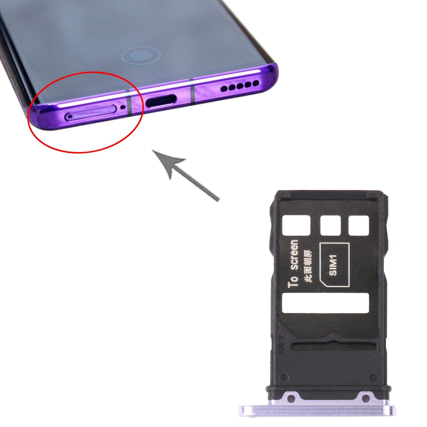 SIM Card Tray + SIM Card Tray for Honor 30 Pro (Purple)