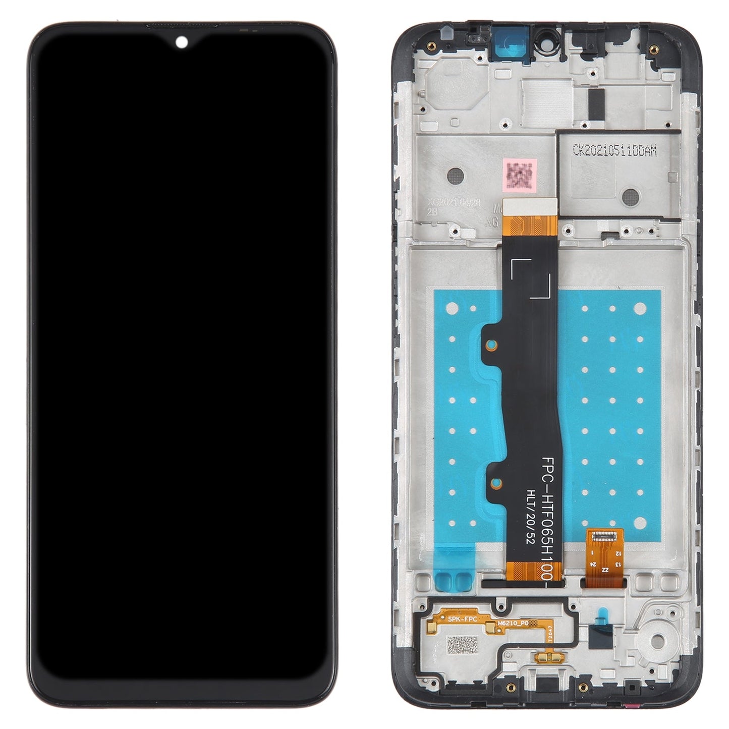 LCD Screen and Digitizer Full Assembly with Frame for Motorola Moto E7(Black)