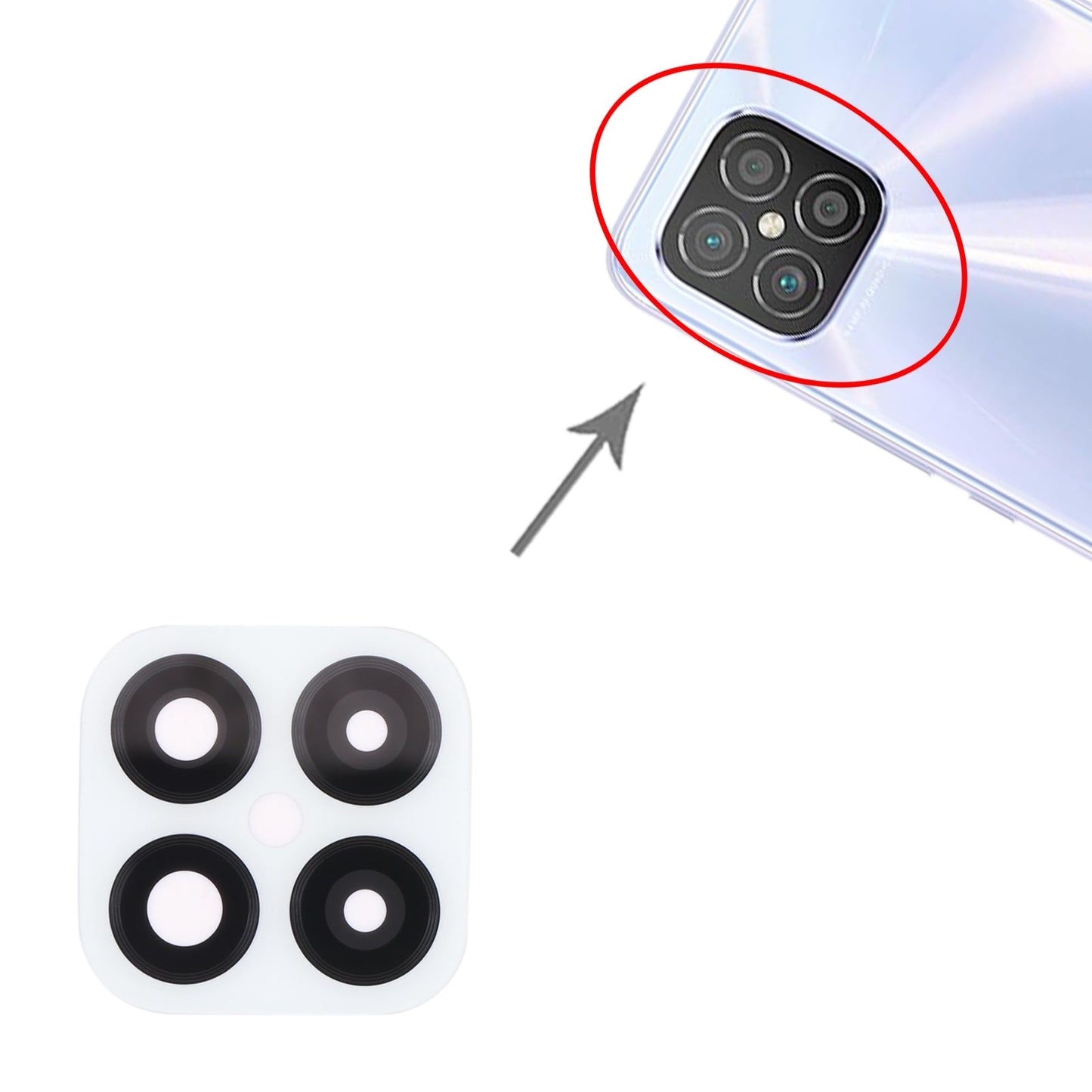 For Huawei Nova 8 SE 10pcs Back Camera Lens (White)