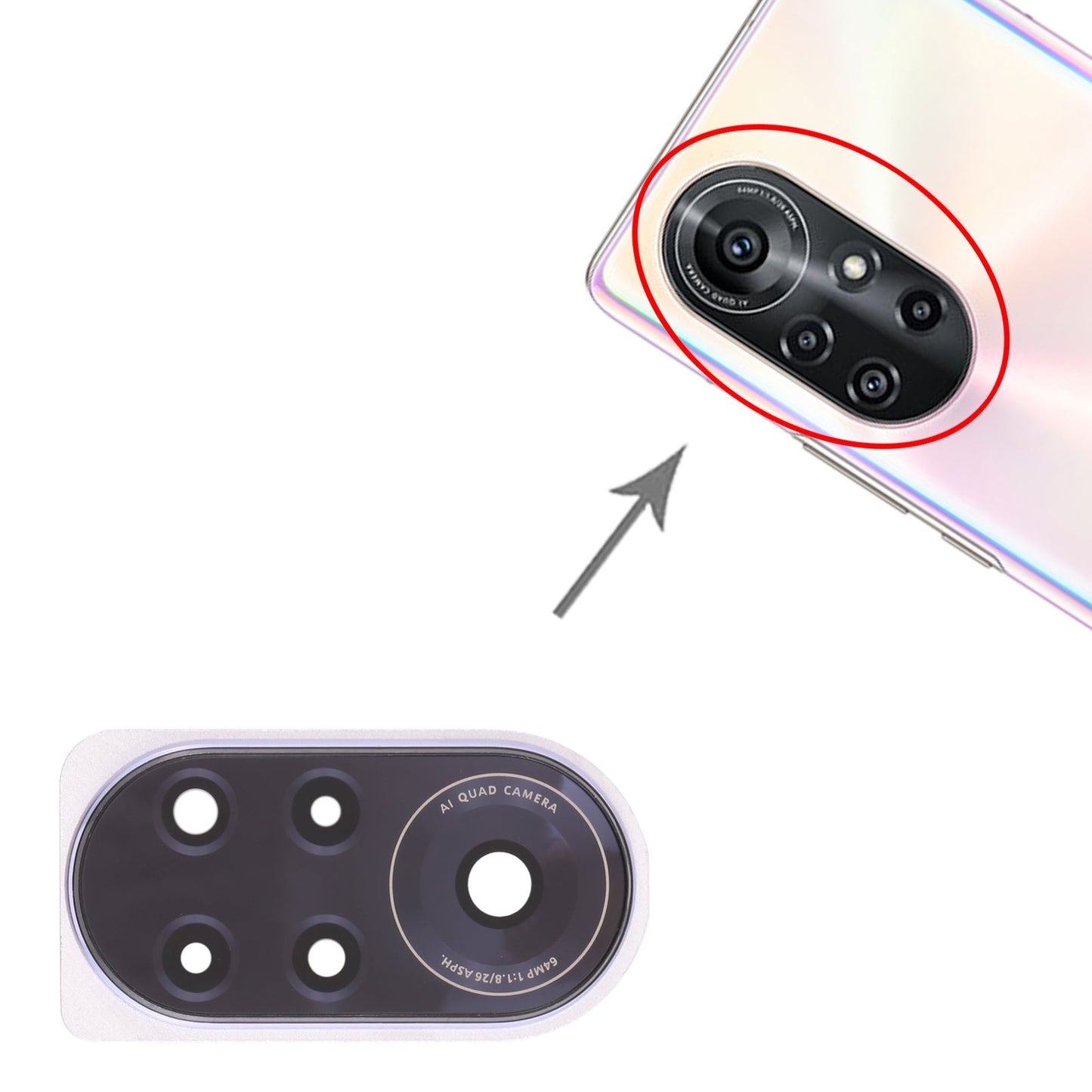 For Huawei Nova 8 Pro 5G 10pcs Camera Lens Cover (Purple)