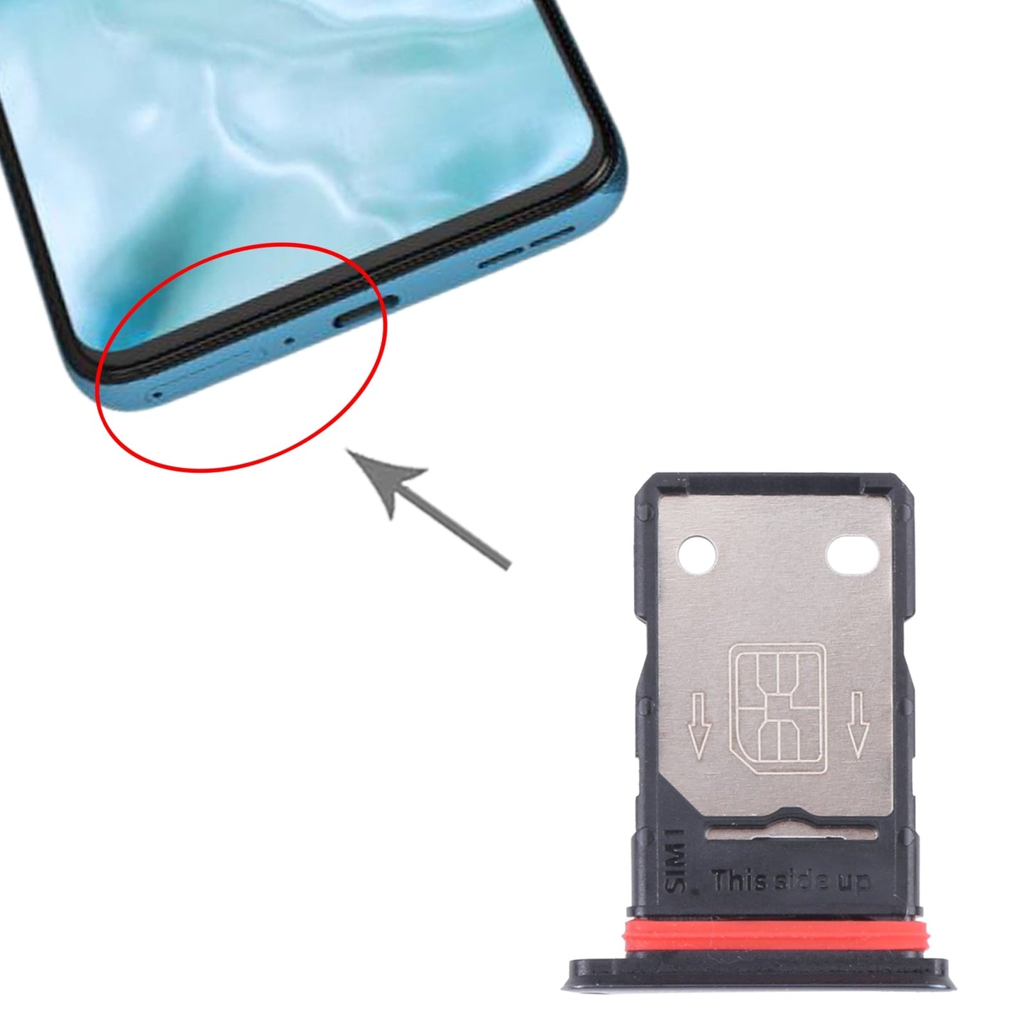 For OnePlus Nord SIM Card Tray + SIM Card Tray (Grey)