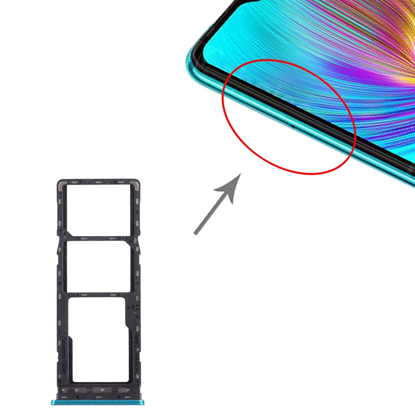 For infinix Hot 9 Play X680 C680B X680C SIM Card Tray + SIM Card Tray + Micro SD Card Tray (Green)