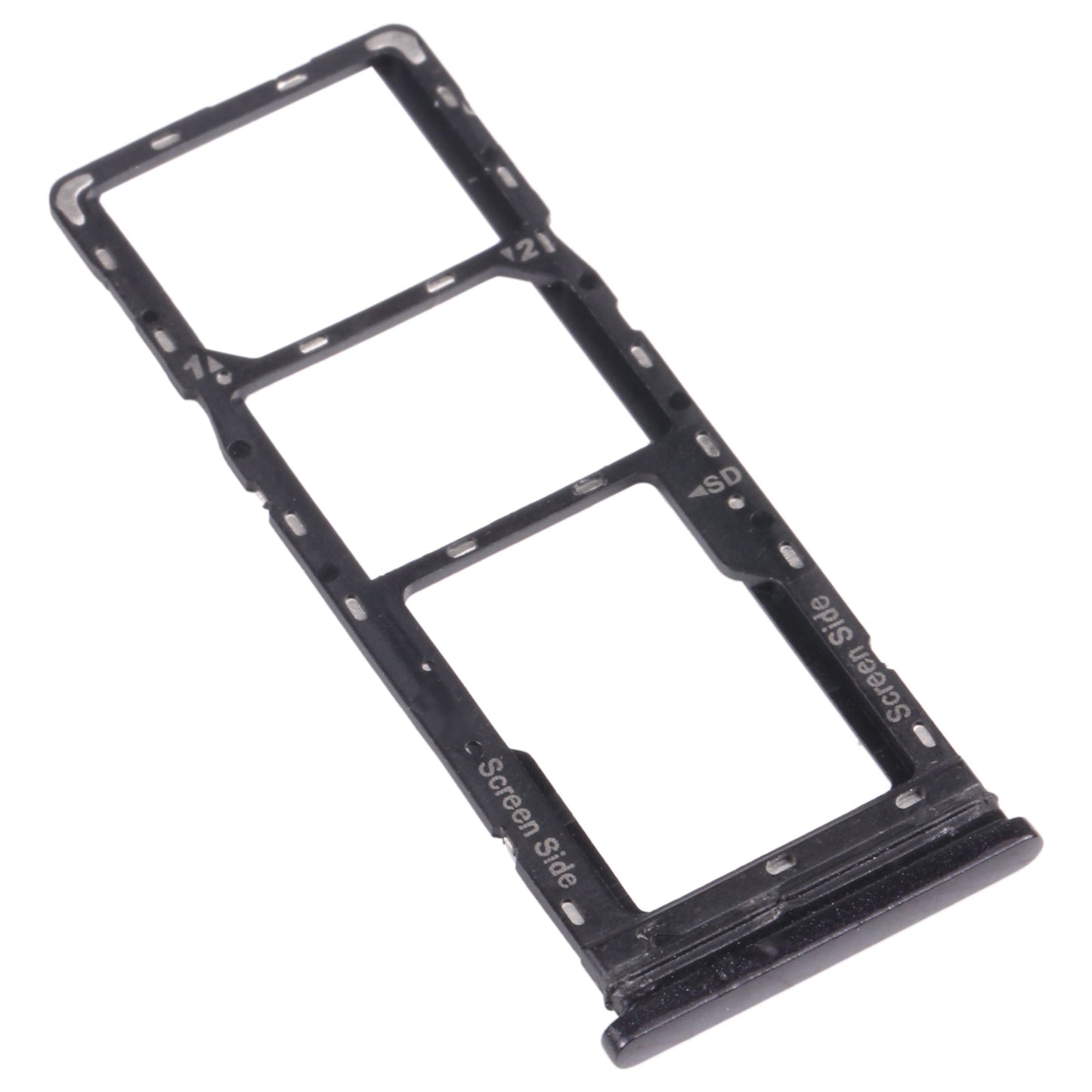 For Tecno Spark 6 Air KE6 KE6J KF6 SIM Card Tray + SIM Card Tray + Micro SD Card Tray (Black)