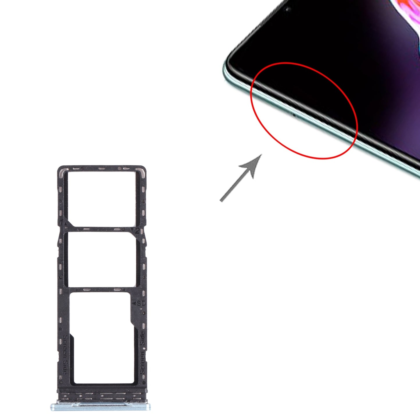 For Infinix Hot 10s / Hot 10T X689B X689 X689C SIM Card Tray + SIM Card Tray + Micro SD Card Tray (Silver)