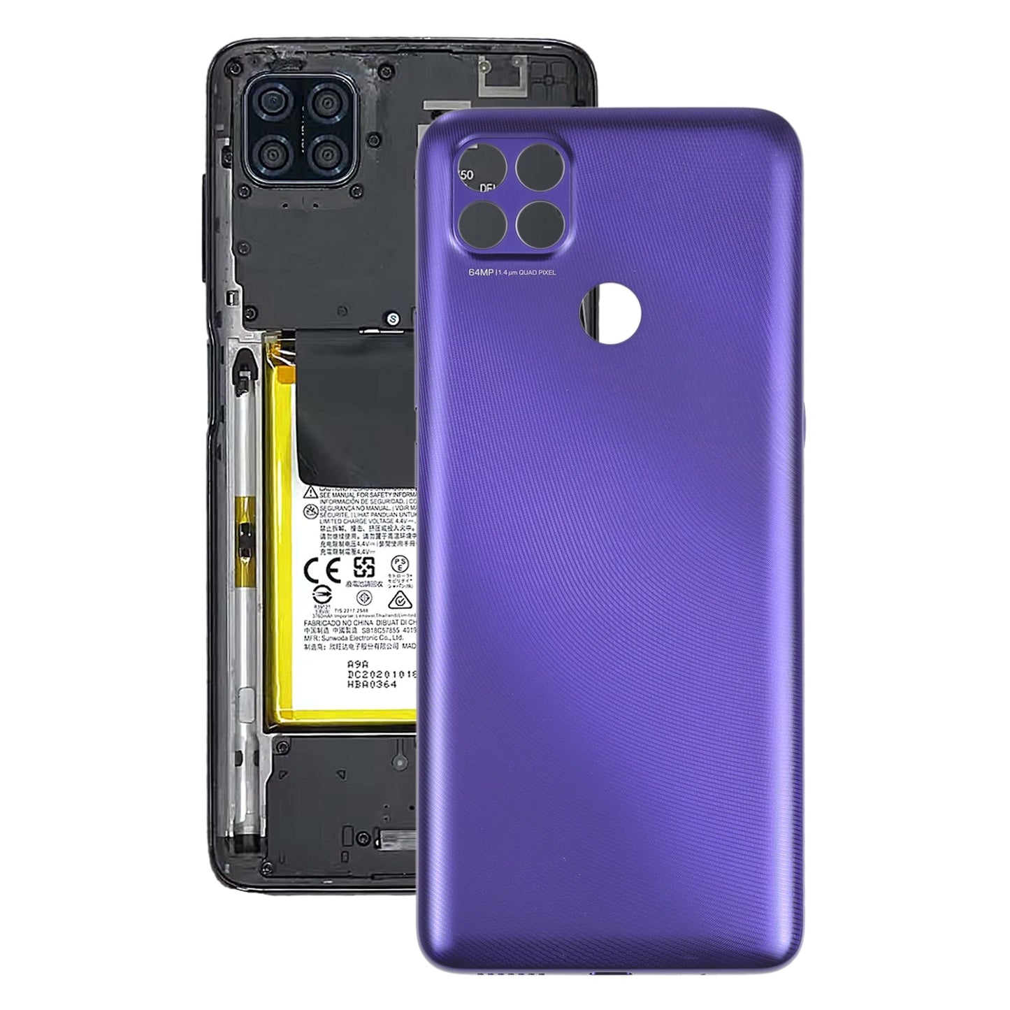 Battery Back Cover for Motorola Moto G9 Power XT2091-3 XT2091-4 (Purple)