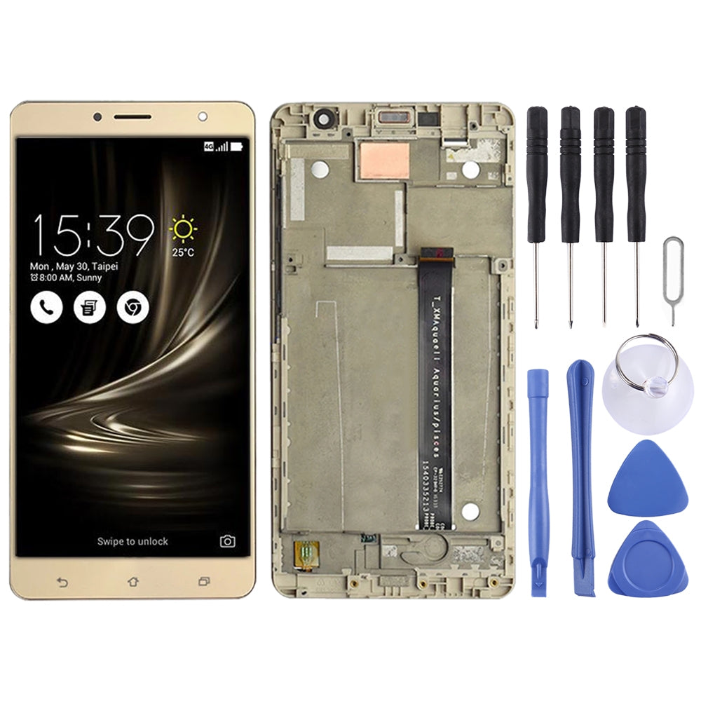 OEM LCD Screen for Asus Zenfone 3 Deluxe ZS550KL Z01FD Digitizer Full Assembly with Frame?Gold)