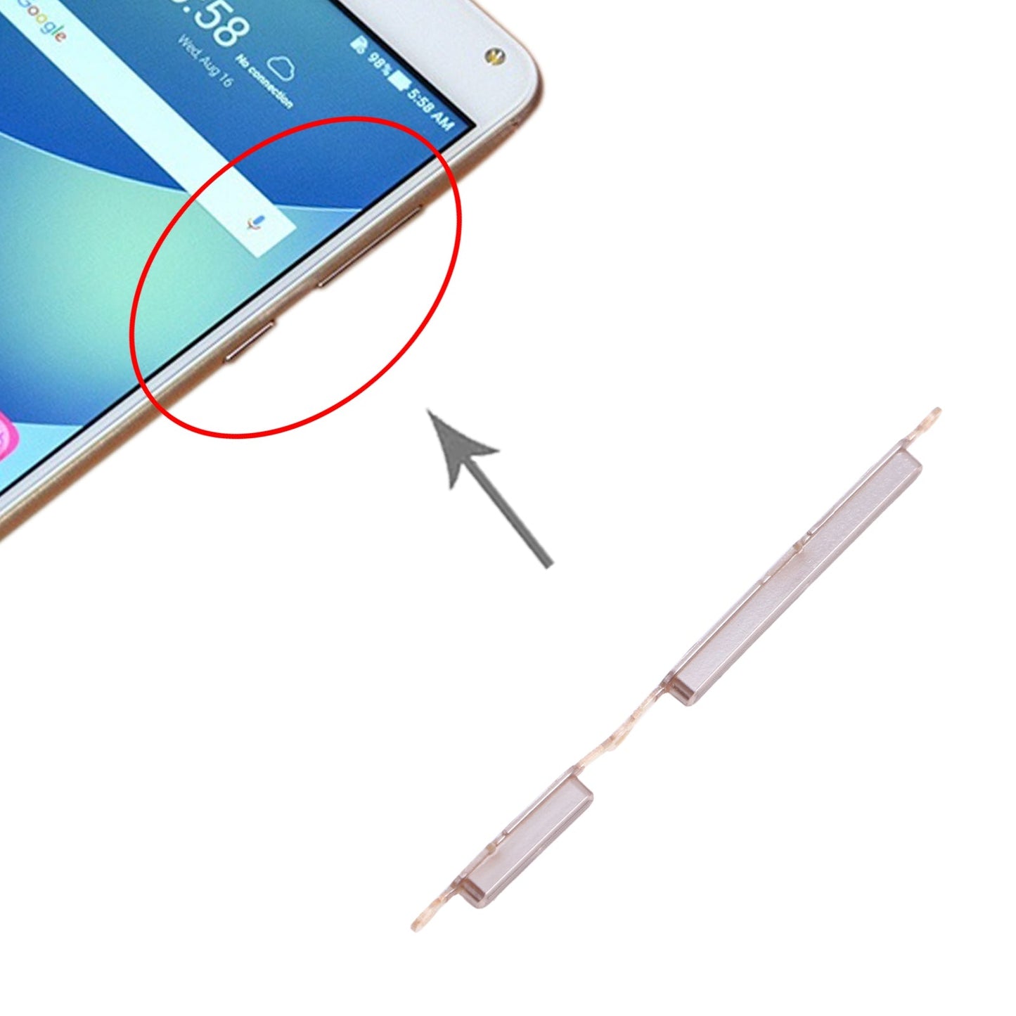 Power Button and Volume Control Button for Asus ZenFone 4 Max ZC520KL (Silver)