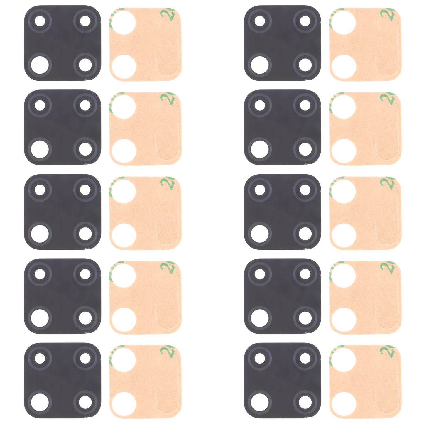 For OPPO Realme C25 RMX3193, RMX3191 10pcs Back Camera Lens