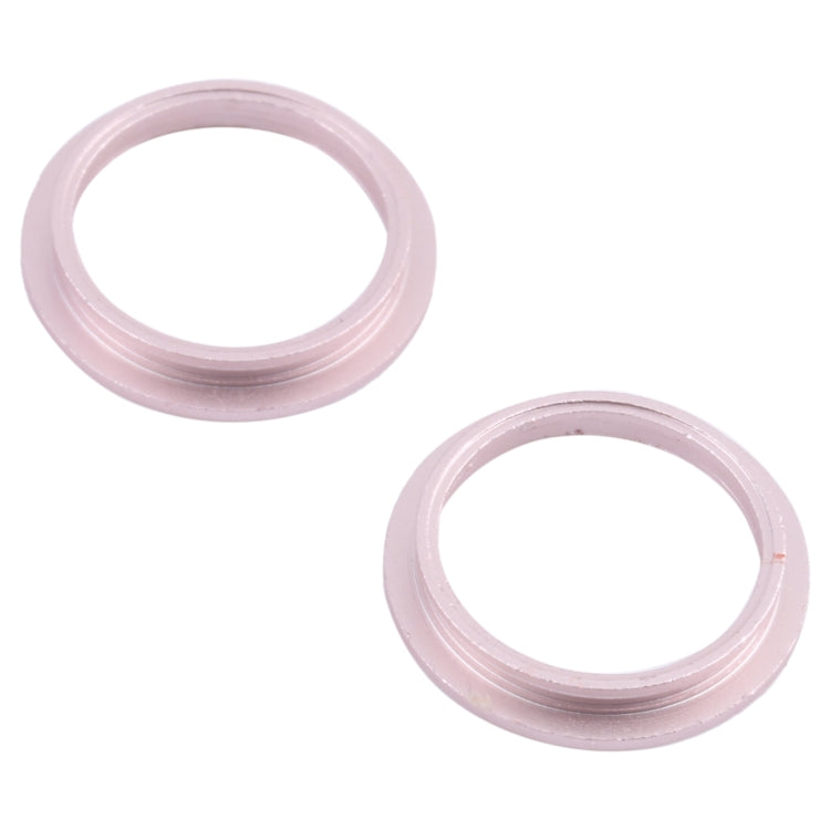 2 PCS Rear Camera Glass Lens Metal Outside Protector Hoop Ring for iPhone 13(Pink)