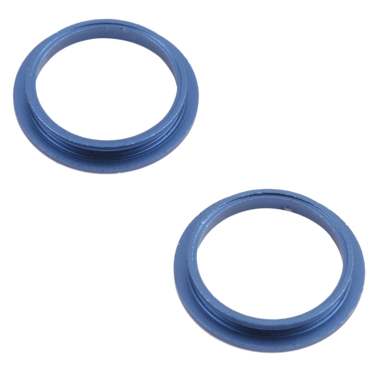 2 PCS Rear Camera Glass Lens Metal Outside Protector Hoop Ring for iPhone 13(Blue)