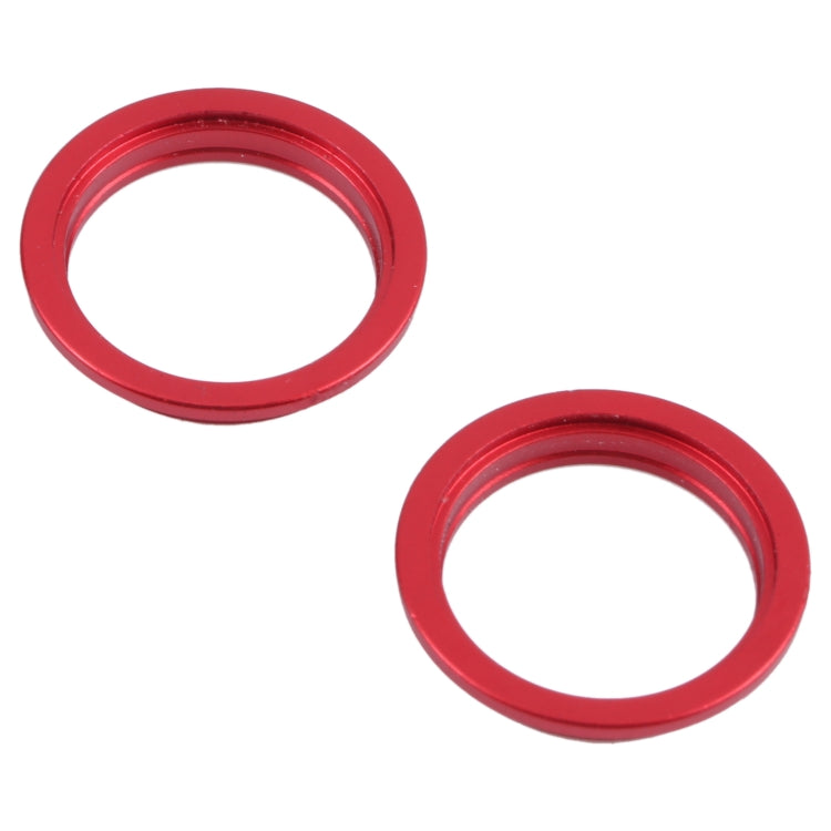 2 PCS Rear Camera Glass Lens Metal Outside Protector Hoop Ring for iPhone 13(Red)