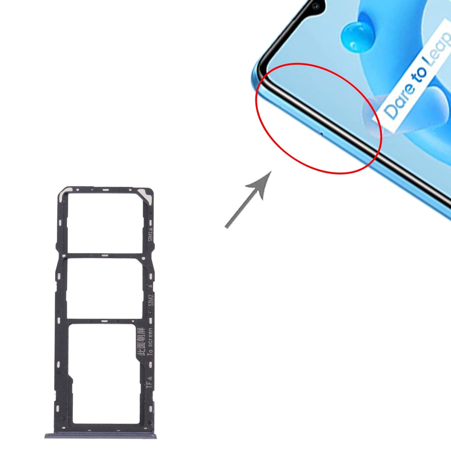 For OPPO Realme C11 (2021) RMX3231 SIM Card Tray + SIM Card Tray + Micro SD Card Tray (Grey)