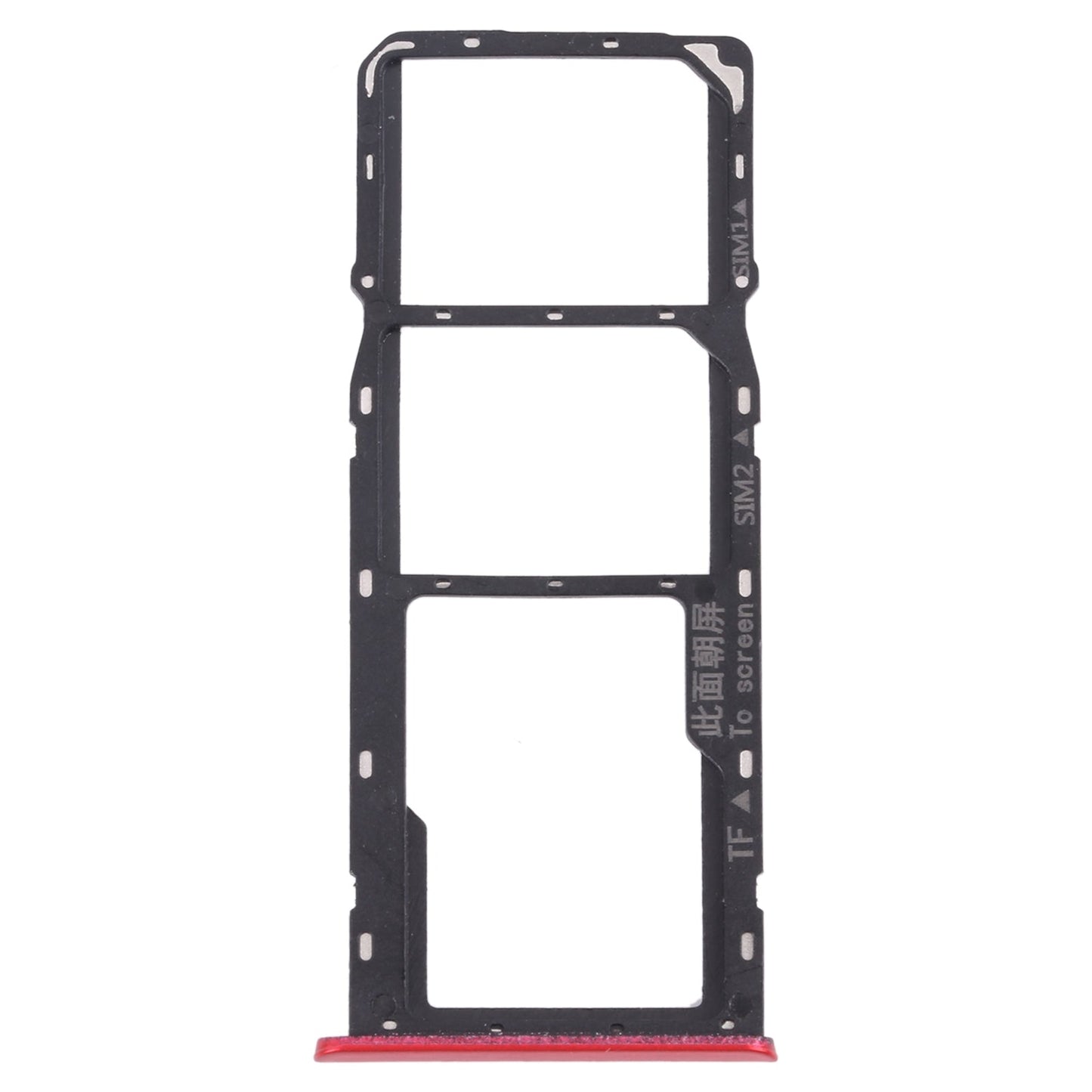 For OPPO Realme C3 RMX2027, RMX2020, RMX2021 SIM Card Tray + SIM Card Tray + Micro SD Card Tray (Red)