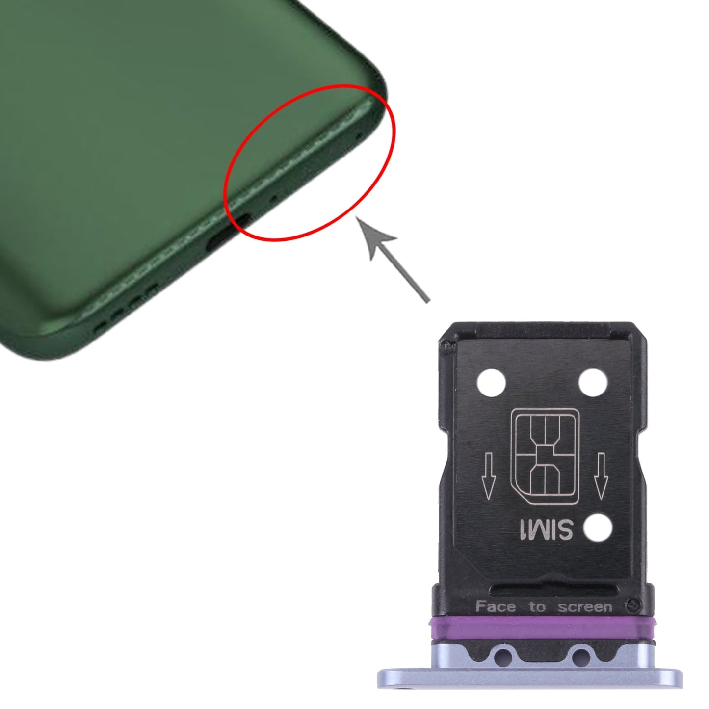 For OPPO Realme X50 Pro 5G RMX2075, RMX2071, RMX2076 SIM Card Tray + SIM Card Tray (Silver)