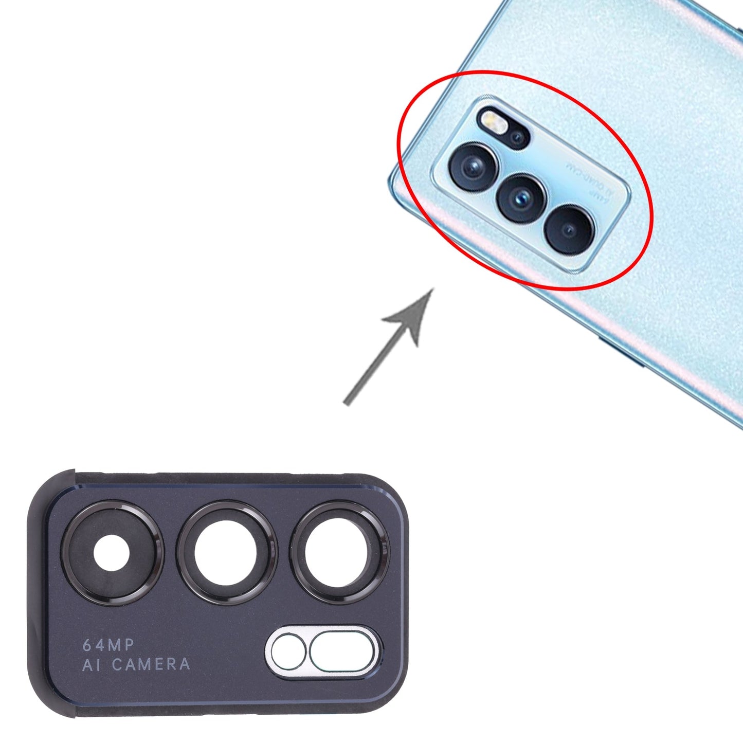 For OPPO Reno6 Pro 5G PEPM00, CPH2249 Camera Lens Cover (Black)