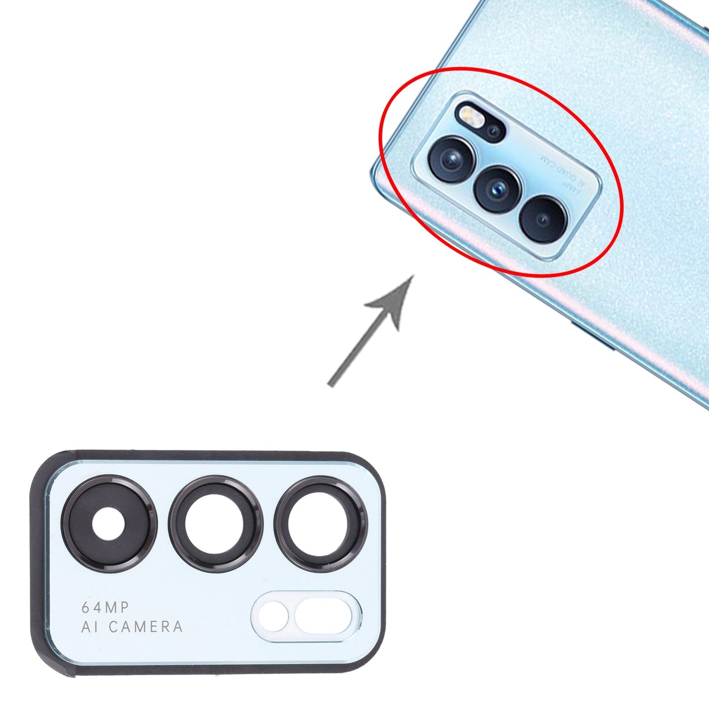 For OPPO Reno6 Pro 5G PEPM00, CPH2249 Camera Lens Cover (Blue)