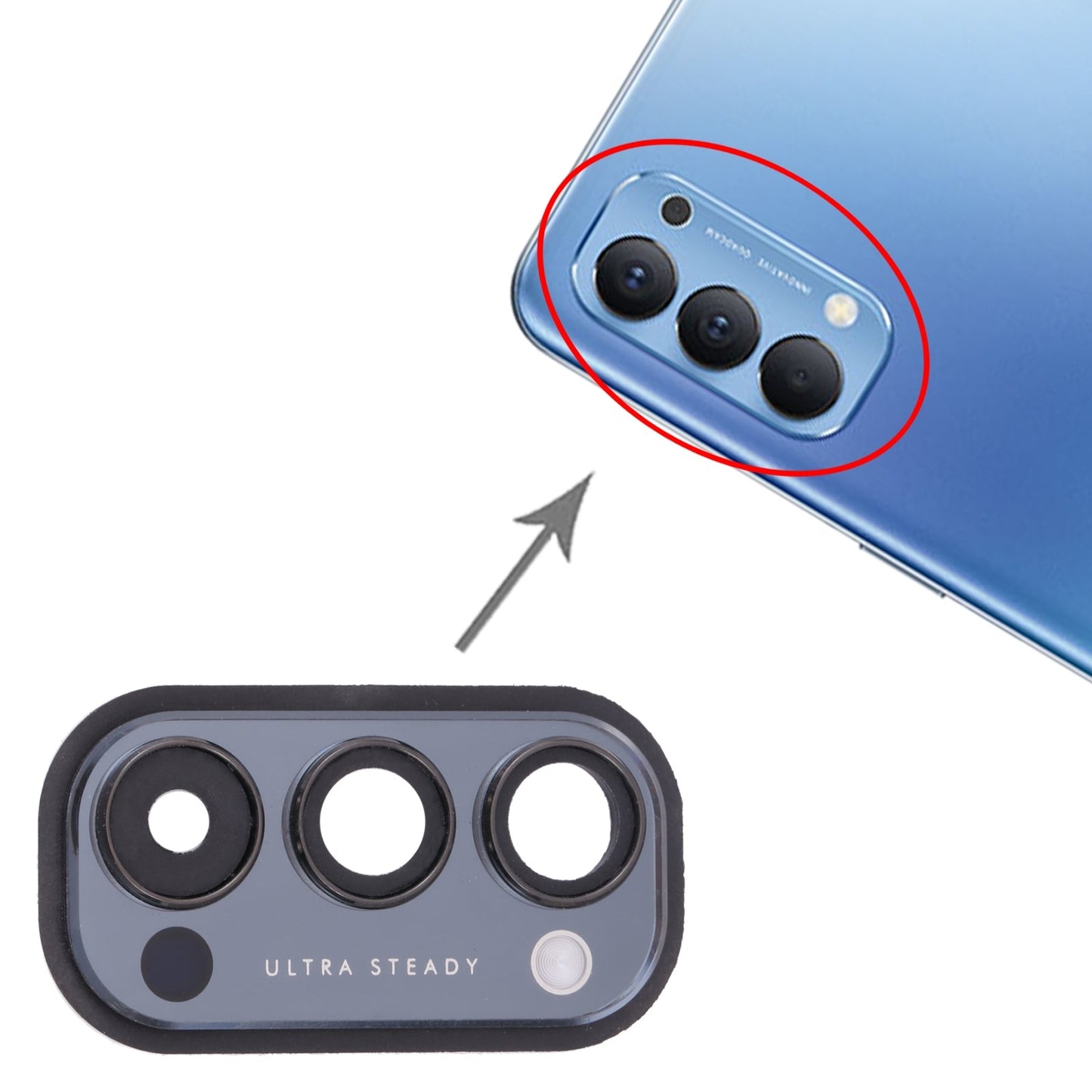 For OPPO Reno4 5G PDPM00, PDPT00, CPH2091 Camera Lens Cover (Black)