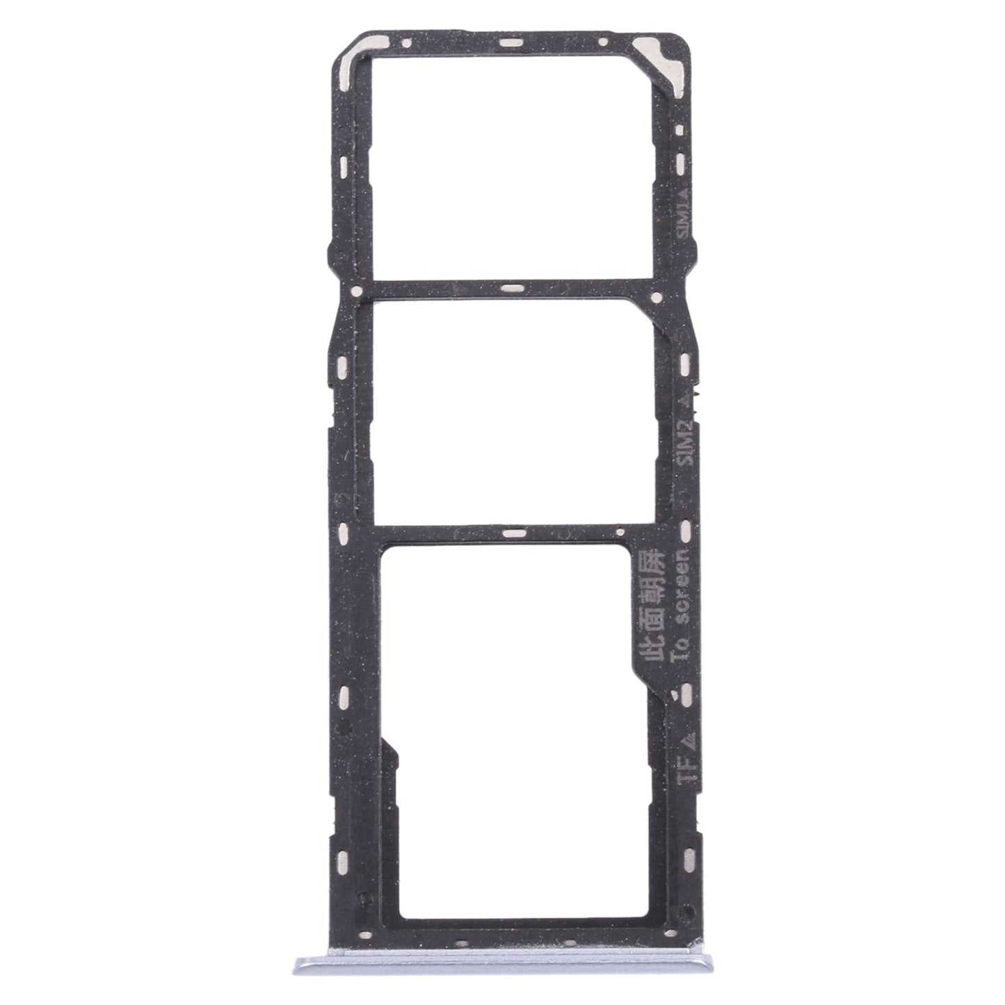 For OPPO Realme C15 RMX2180 SIM Card Tray + SIM Card Tray + Micro SD Card Tray (Silver)