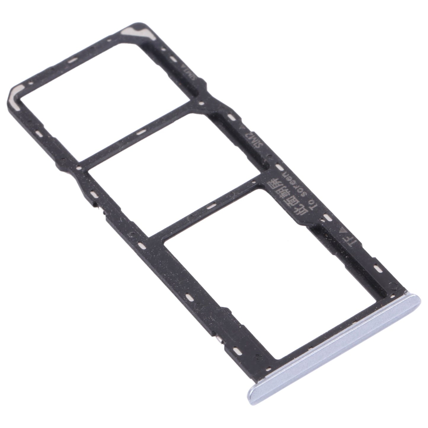 For OPPO Realme C15 RMX2180 SIM Card Tray + SIM Card Tray + Micro SD Card Tray (Silver)