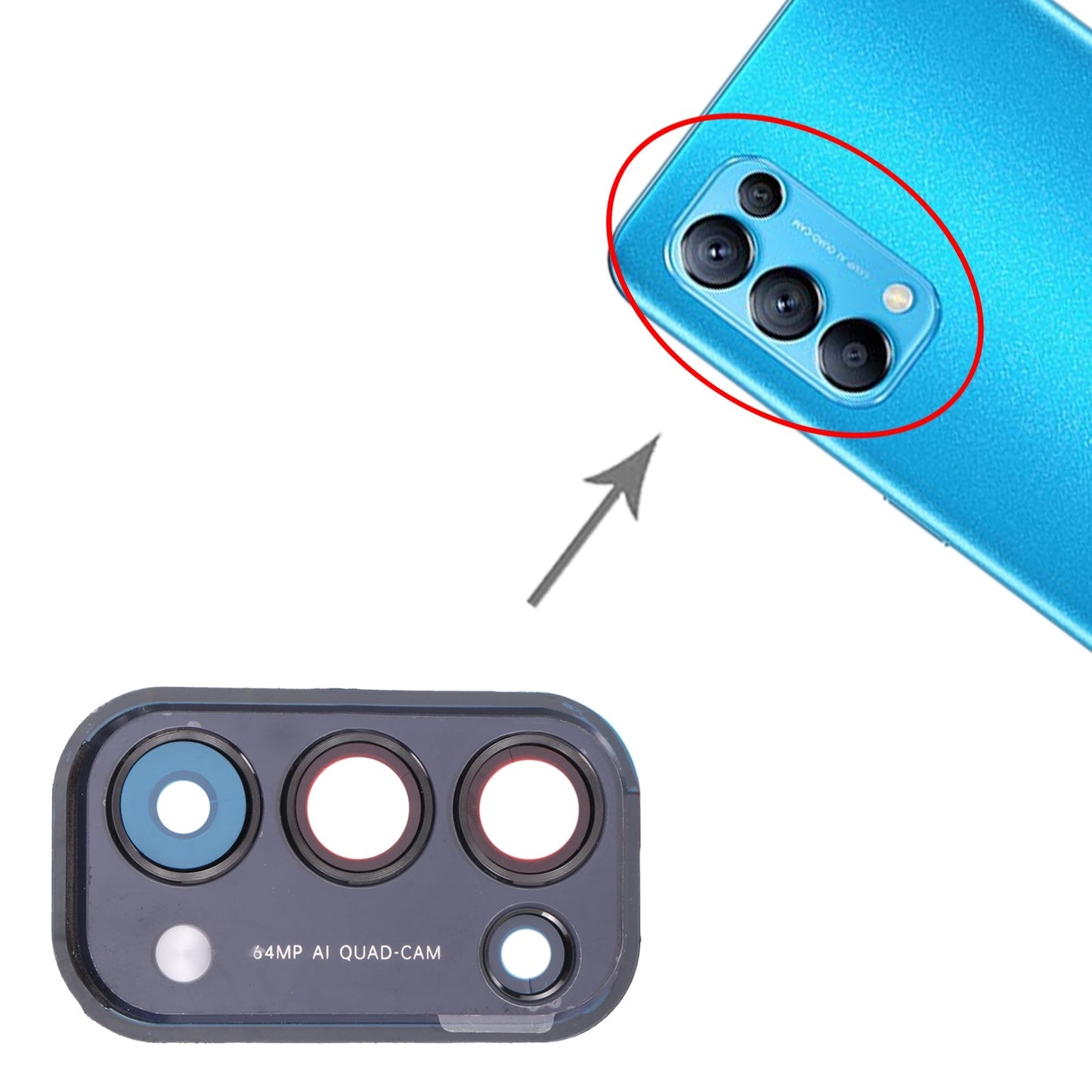 For OPPO Reno5 5G PEGM00, PEGT00, CPH2145 Camera Lens Cover (Black)