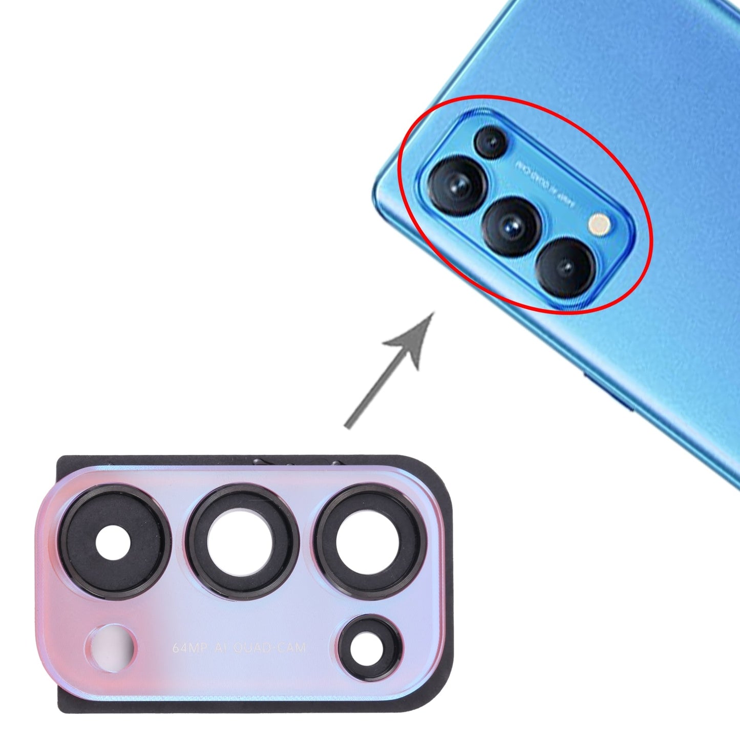 For OPPO Reno5 Pro 5G PDSM00, PDST00, CPH2201 Camera Lens Cover (Red)