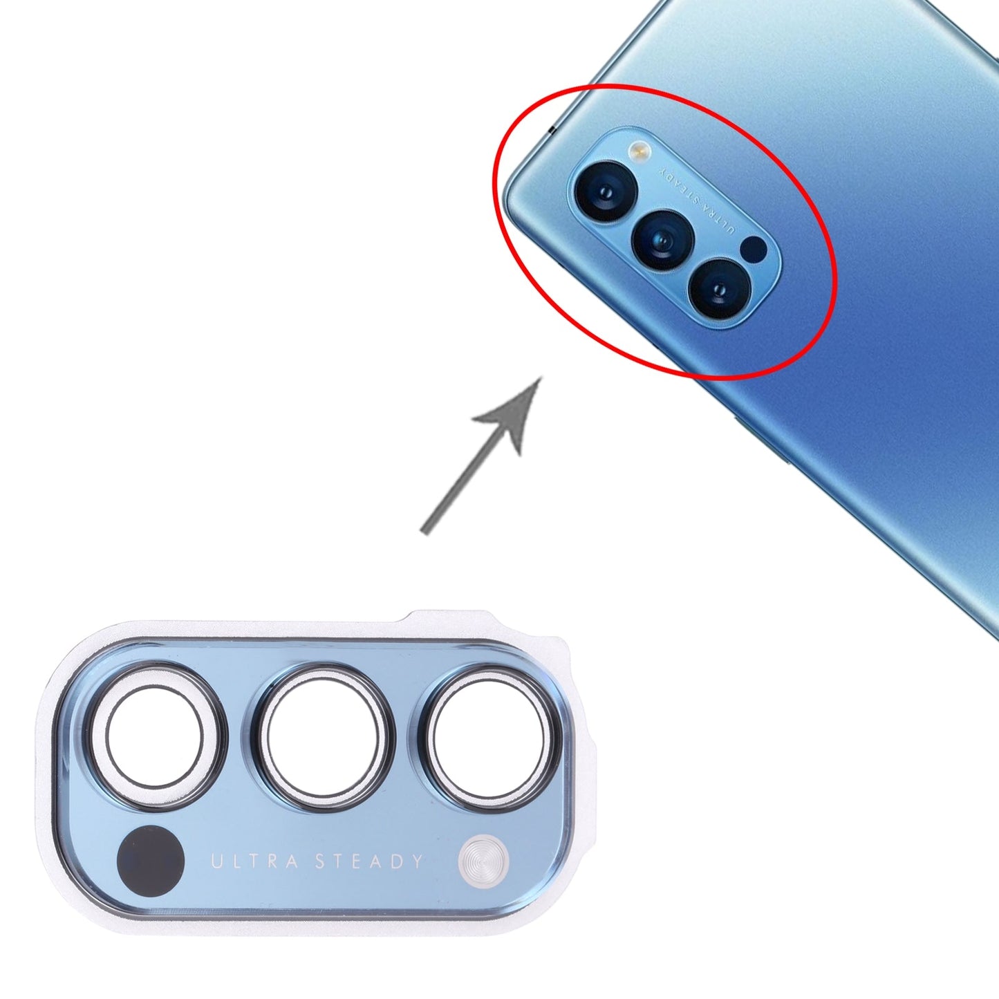 For OPPO Reno4 Pro 5G PDNM00, PDNT00, CPH2089 Camera Lens Cover (Blue)