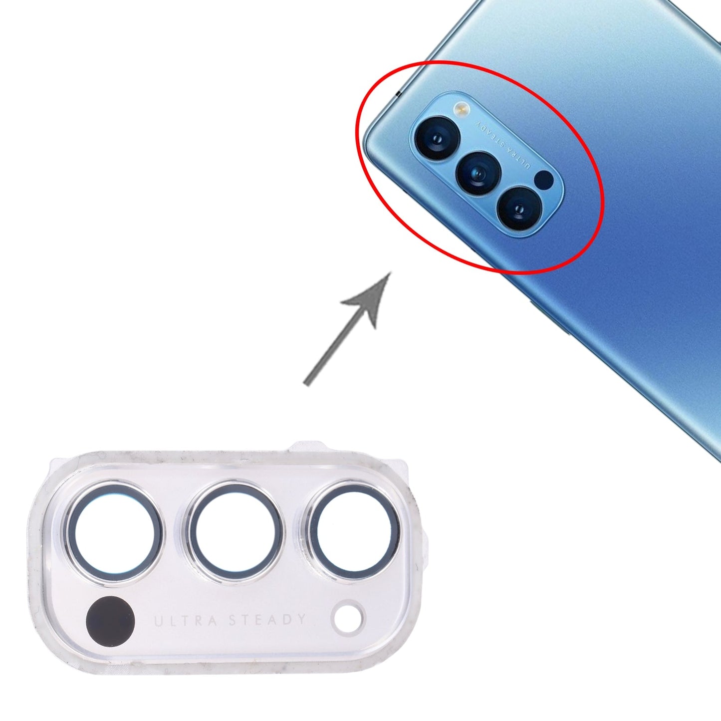 For OPPO Reno4 Pro 5G PDNM00, PDNT00, CPH2089 Camera Lens Cover (White)
