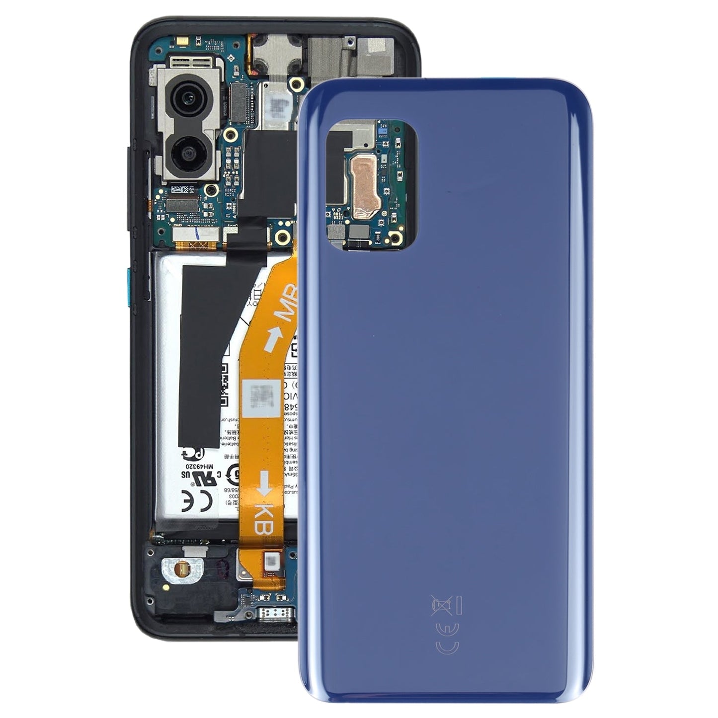 Glass Battery Back Cover with Adhesive for Asus Zenfone 8 ZS590KS(Dark Blue)