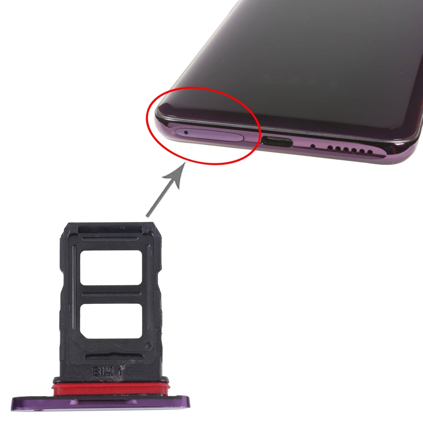 For OPPO Find X CPH1871 PAFM00 SIM Card Tray + SIM Card Tray (Purple)