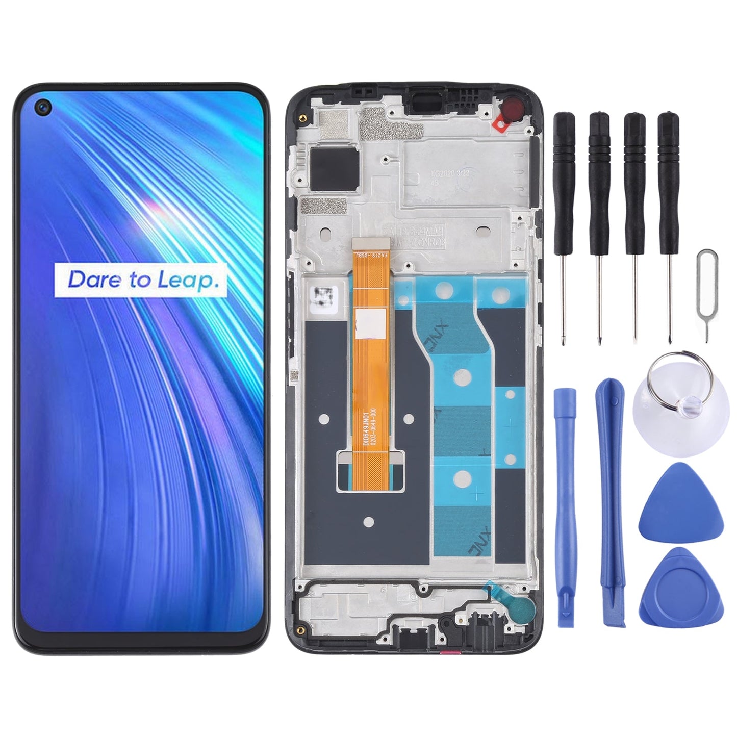 LCD Screen and Digitizer Full Assembly With Frame for OPPO Realme 6 RMX2001