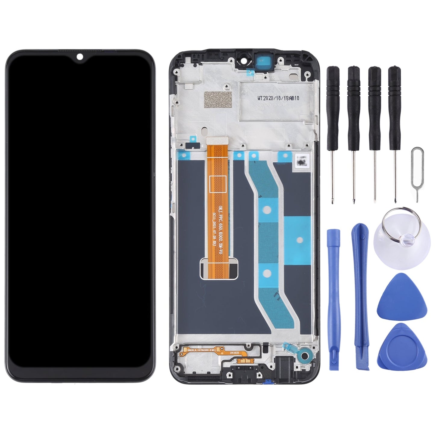Original LCD Screen and Digitizer Full Assembly With Frame for OPPO Realme C15 RMX2180(Standard Version MTK)