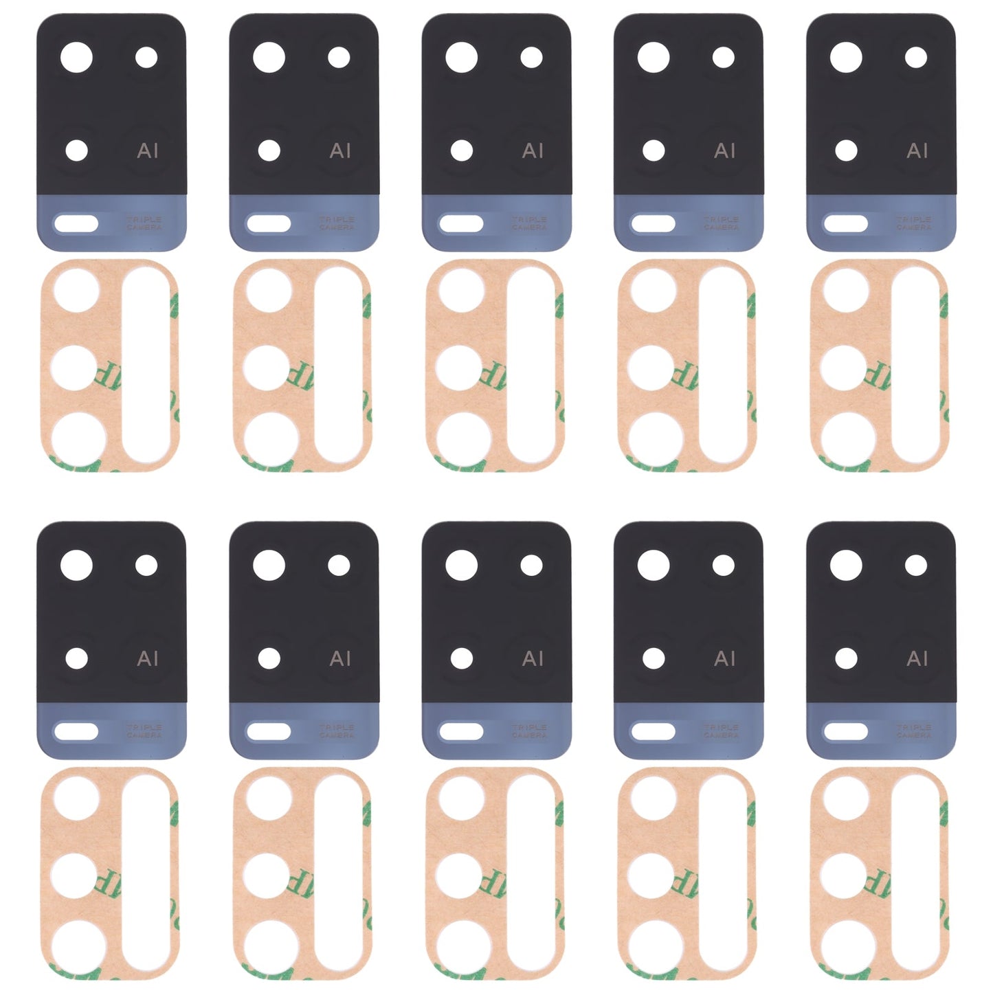 For OPPO A54 4G 10 PCS Back Camera Lens (Black)